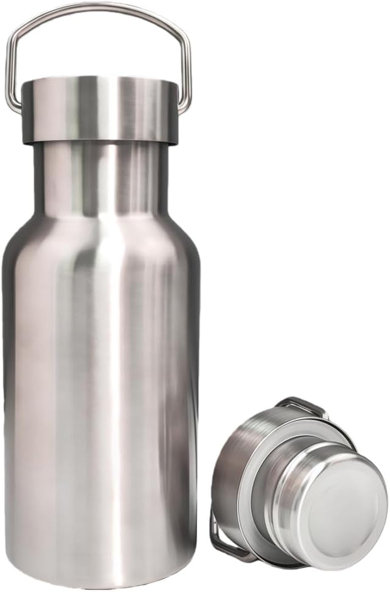 12Oz Wide Mouth Vacuum Insulated Stainless Steel Water Bottle | 316 Stainless Steel Inner, Full Steel Cap, BPA Free, Long Time Insulation Keep Cold & Hot for Travel Sports Daily Use