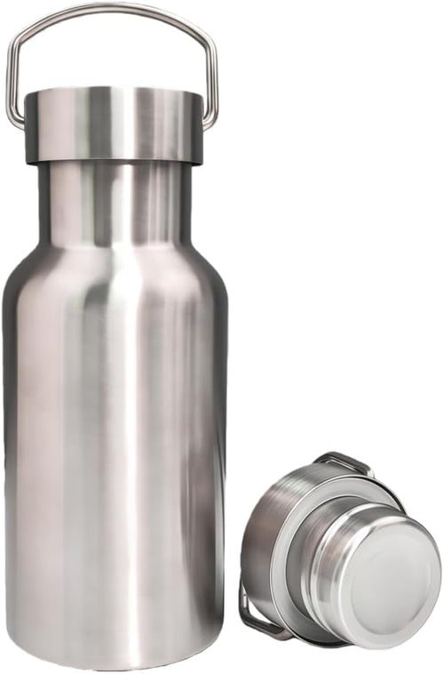 12Oz Wide Mouth Vacuum Insulated Stainless Steel Water Bottle | 316 Stainless Steel Inner, Full Steel Cap, BPA Free, Long Time Insulation Keep Cold & Hot for Travel Sports Daily Use
