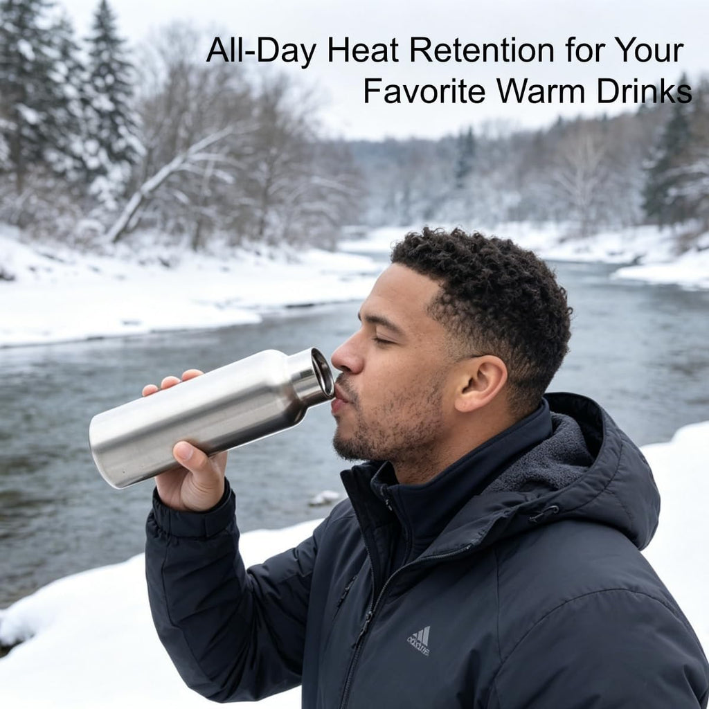 12Oz Wide Mouth Vacuum Insulated Stainless Steel Water Bottle | 316 Stainless Steel Inner, Full Steel Cap, BPA Free, Long Time Insulation Keep Cold & Hot for Travel Sports Daily Use