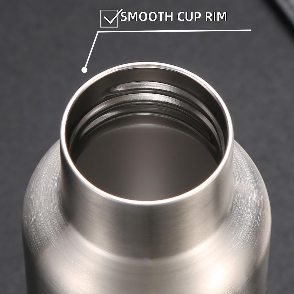 12Oz Wide Mouth Vacuum Insulated Stainless Steel Water Bottle | 316 Stainless Steel Inner, Full Steel Cap, BPA Free, Long Time Insulation Keep Cold & Hot for Travel Sports Daily Use