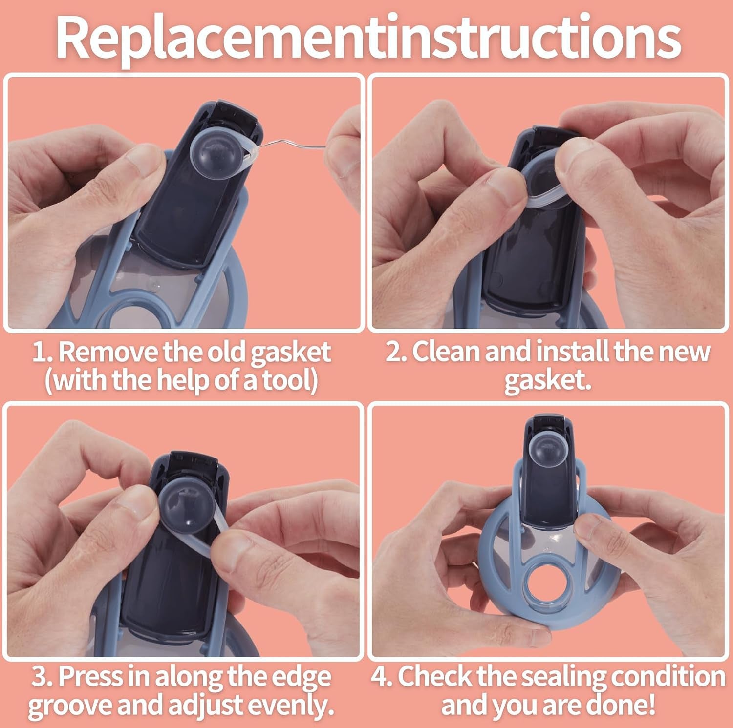 Shaker Bottle Gasket Replacement for Blenderbottle Strada Shaker Cup Stainless Steel Water Bottle，Wire Whisk Bottle Gasket，Compatible with Blender Bottle Strada Protein Shaker Bottle Flip Lid
